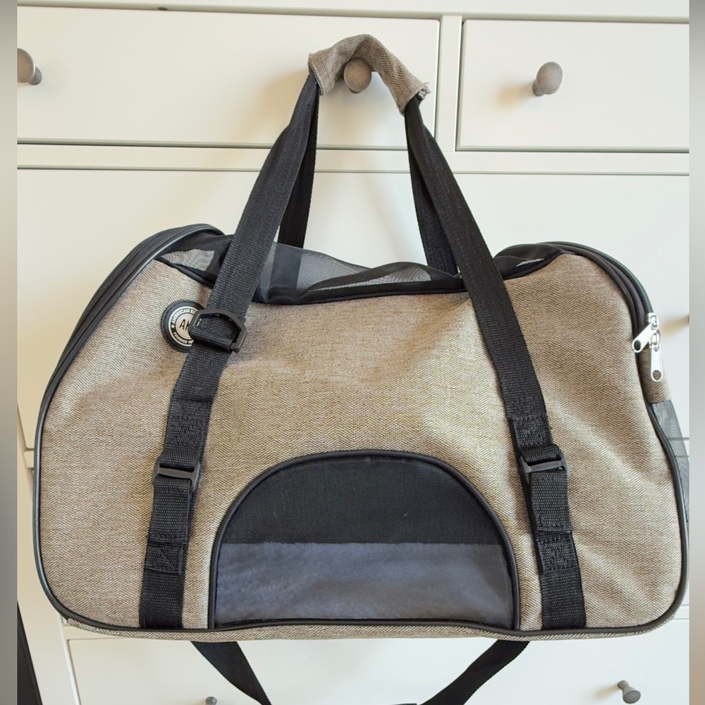 AKC Tan and Black Dog Travel Carrier